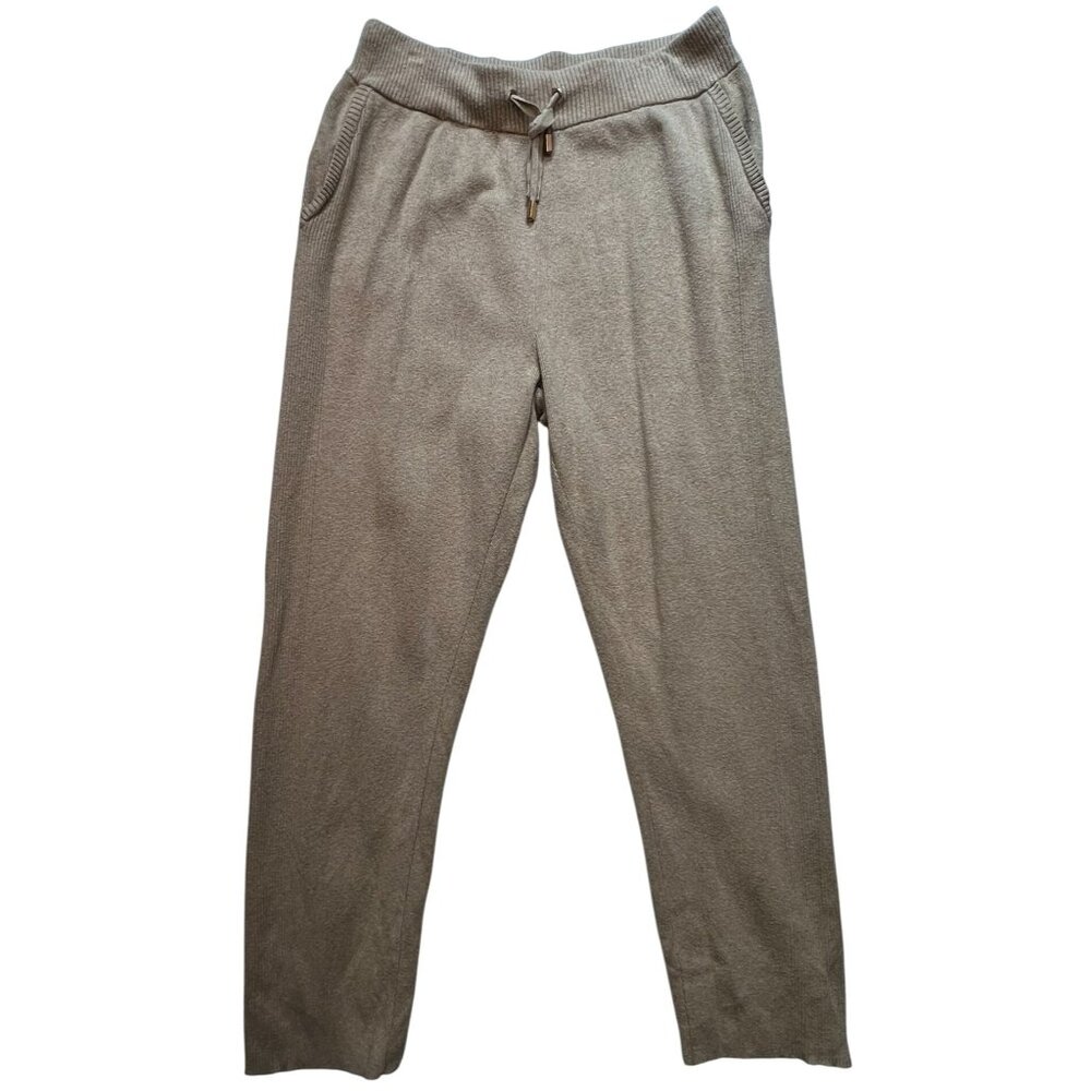 Chico's Zenergy Women's Casual Drawstring Knit Pants Stretch Size 1 R (MR) Beige